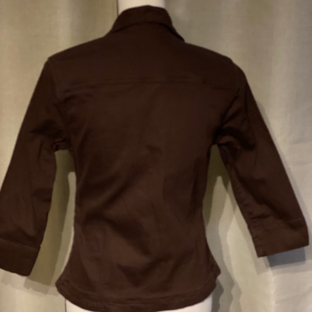 🪞Mirror Image Dark brown stretchy denim jacket - Picture 2 of 5